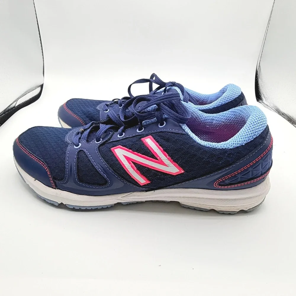 New Balance 577 Training Shoes Womens 9.5 Navy Blue Pink Good WX577BH Cush+